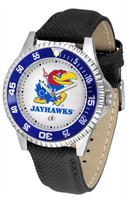 Kansas Jayhawks Competitor Leather Watch White Dial