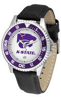 Kansas State Wildcats Competitor Leather Watch White Dial
