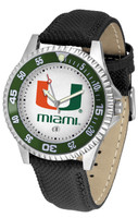 Miami Hurricanes Competitor Leather Watch White Dial