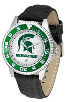 Michigan State Spartans Competitor Leather Watch White Dial