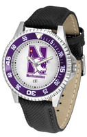 Northwestern Wildcats Competitor Leather Watch White Dial