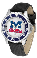 Mississippi Rebels Competitor Leather Watch White Dial