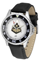 Purdue Boilermakers Competitor Leather Watch White Dial