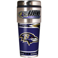 Baltimore Ravens 16oz Travel Tumbler with Metallic Wrap Logo