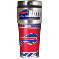 Buffalo Bills 16oz Travel Tumbler with Metallic Wrap Logo