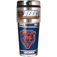 Chicago Bears 16oz Travel Tumbler with Metallic Wrap Logo