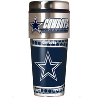 Dallas Cowboys 16oz Travel Tumbler with Metallic Wrap Logo
