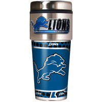Detroit Lions 16oz Travel Tumbler with Metallic Wrap Logo