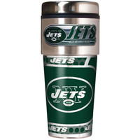 New York Jets 16oz Travel Tumbler with Metallic Wrap Logo