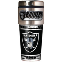Oakland Raiders 16oz Travel Tumbler with Metallic Wrap Logo