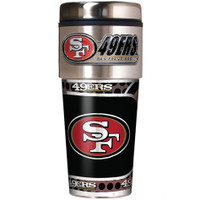 San Francisco 49ers 16oz Travel Tumbler with Metallic Wrap Logo