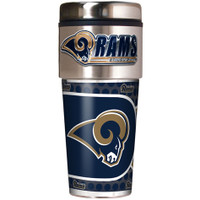 Los Angeles Rams 16oz Travel Tumbler with Metallic Wrap Logo