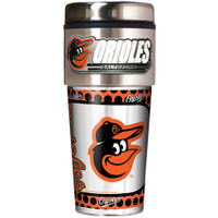 Baltimore Orioles 16oz Travel Tumbler with Metallic Wrap Logo
