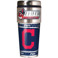 Cleveland Indians 16oz Travel Tumbler with Metallic Wrap Logo