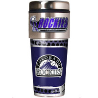 Colorado Rockies 16oz Travel Tumbler with Metallic Wrap Logo