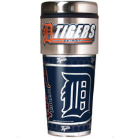 Detroit Tigers 16oz Travel Tumbler with Metallic Wrap Logo