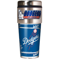 Los Angeles Dodgers 16oz Travel Tumbler with Metallic Wrap Logo