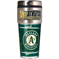 Oakland Athletics 16oz Travel Tumbler with Metallic Wrap Logo