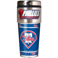 Philadelphia Phillies 16oz Travel Tumbler with Metallic Wrap Logo