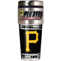 Pittsburgh Pirates 16oz Travel Tumbler with Metallic Wrap Logo