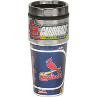 St. Louis Cardinals 16oz Travel Tumbler with Metallic Wrap Logo