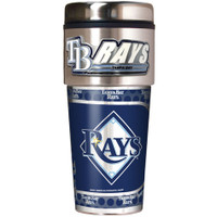 Tampa Bay Rays 16oz Travel Tumbler with Metallic Wrap Logo