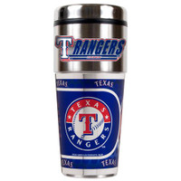 Texas Rangers 16oz Travel Tumbler with Metallic Wrap Logo