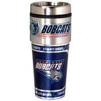 Charlotte Bobcats 16oz Travel Tumbler with Metallic Wrap Logo