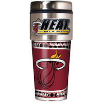 Miami Heat 16oz Travel Tumbler with Metallic Wrap Logo