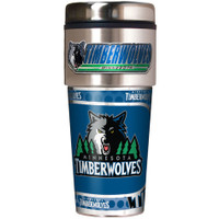 Minnesota Timberwolves 16oz Travel Tumbler with Metallic Wrap Logo