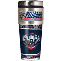 New Orleans Pelicans 16oz Travel Tumbler with Metallic Wrap Logo