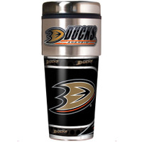 Anaheim Ducks 16oz Travel Tumbler with Metallic Wrap Logo