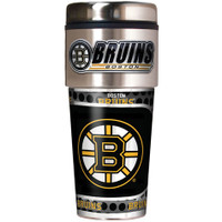 Boston Bruins 16oz Travel Tumbler with Metallic Wrap Logo