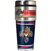 Florida Panthers 16oz Travel Tumbler with Metallic Wrap Logo