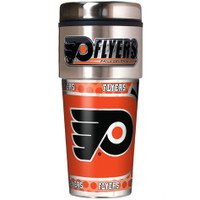 Philadelphia Flyers 16oz Travel Tumbler with Metallic Wrap Logo