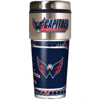 Washington Capitals 16oz Travel Tumbler with Metallic Wrap Logo