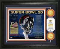 **Denver Broncos 2015 AFC Champions 2pc Gold Coin Photo Mint LE 2,016