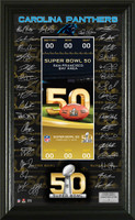 **Carolina Panthers 2016 NFC Champions Super Bowl 50 Team Signature Ticket LE 5000