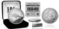 **Denver Broncos Official NFL Super Bowl 50 2015 AFC Champions Silver Coin w/Case