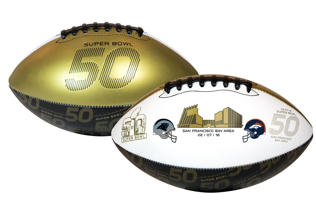 Super Bowl 50 Full Size Leather Dueling Football Carolina