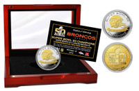 ***Denver Broncos Super Bowl 50 Champions 2-Tone Gold and Silver Coin LE
