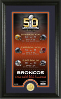 ***Denver Broncos 50th Anniversary 3X Super Bowl Champions Supreme Photo Mint Framed LE