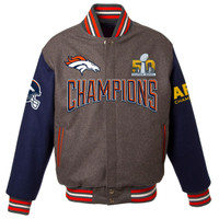  Denver Broncos  Super Bowl 50 Champions Wool Jacket - Charcoal