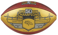   Denver Broncos Super Bowl 50 Gold Champions Wilson Leather Football LE