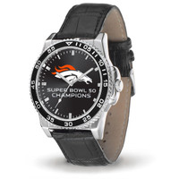 ****Denver Broncos Super Bowl 50 Champions Leather Watch