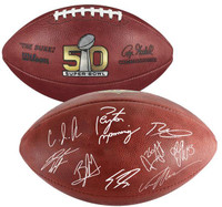  ***Denver Broncos Team Authentic Autographed Wilson Super Bowl 50 Pro Football with Multiple Signatures - Limited Edition of 50