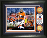  **Denver Broncos Peyton Manning Career 2pc Bronze Coin Photo Mint LE 
