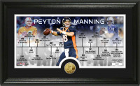  Peyton Manning Retirement Denver Broncos and Indianapolis Colts Career Time Line Gold Coin Photo Mint LE  2500