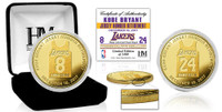 Kobe Bryant Lakers Jersey Number Retirement Gold Mint Coin w/Case LE 2,480