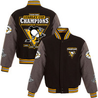 Pittsburgh Penguins 2016 NHL Stanley Cup Champions Wool Jacket - Black